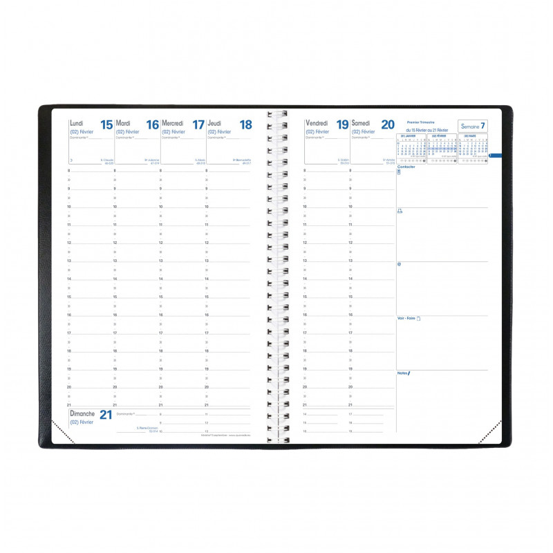 Agenda 2025 QUOVADIS Ministre S spirale 16 x 24 cm 1 semaine sur 2