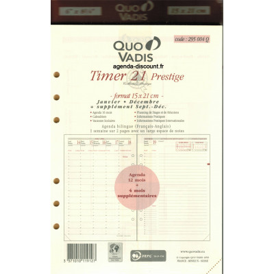 QUO-VADIS Agenda Time&Life Pock. FR 2024 539068Q recharge, 1W/2S, 10x15cm -  Büro Bachmann AG Bürocenter
