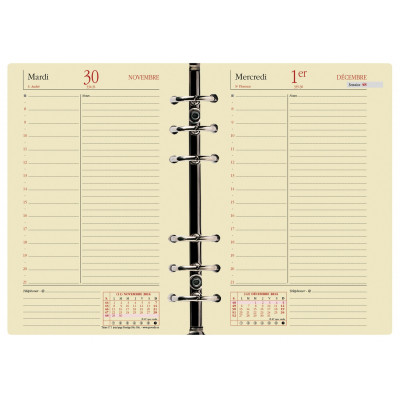 Quo Vadis Refill Organizer Für Timer 17 – 10x17 Cm, Elfenbeinfarben, Mit Alphabetischem Register, 32 Seiten