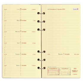 Agenda 2024 organiseur QUOVADIS - TIMER 17 Prestige cuir vachette lisse  Luna rouge dali - 10x17cm