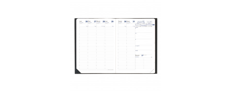 Agenda semainier Concorde noir - 21 x 27 cm - Année 2023 