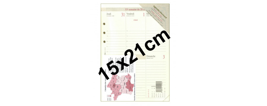 Recharges pour organiseur OBERTHUR 21 - 15x21cm