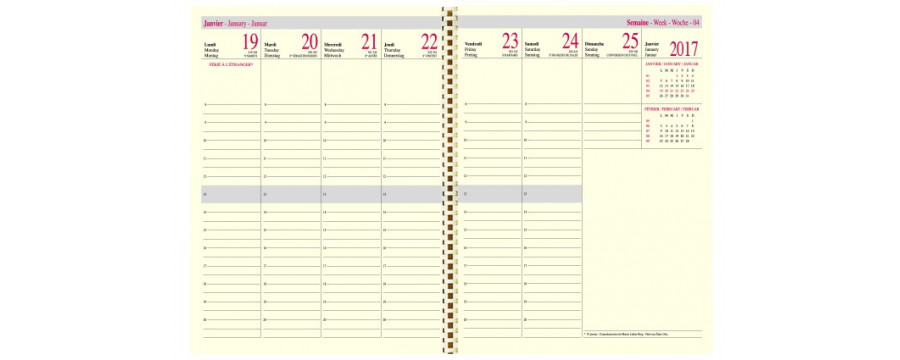 Recharges pour Agenda 2026 OBERTHUR Classique et Contemporain 25 - 16x23.5cm