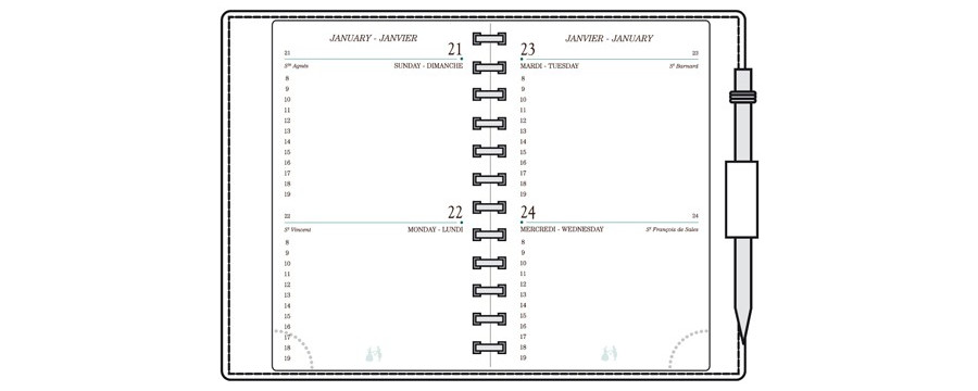 Recharges A12-AG12-AK12-RK12-SK12-TG12-TK12-TS12 pour agendas MIGNON