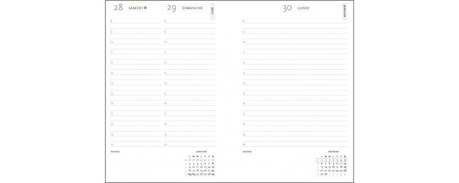 Agenda PAPERBLANKS Maxi 135x210mm - 1 jour par page Septembre/Septembre