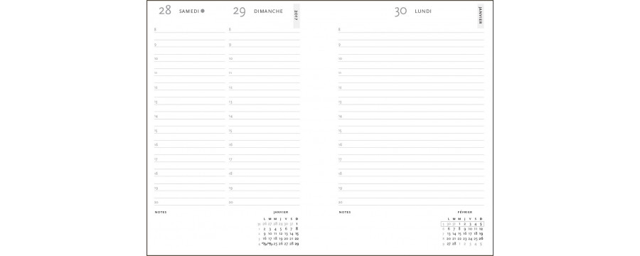 Agenda 2026 PAPERBLANKS Maxi 135x210mm - 1 jour par page Septembre/Septembre